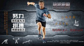 跑步健身背景墙
