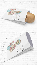 通用美女防油小吃纸袋展开图