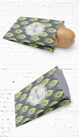 可爱卡通油纸袋小吃包装展开图