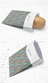 可爱卡通油纸袋小吃包装展开图