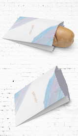 动感水墨油纸袋小吃包装展开图