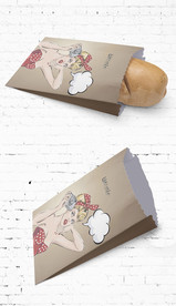 通用美女防油小吃纸袋展开图