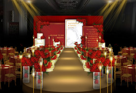 红色系婚礼仪式区