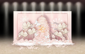 粉色婚礼迎宾区