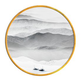 中国风   抽象山水画 大厅装