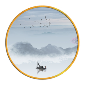 中国风   抽象山水画 大厅装