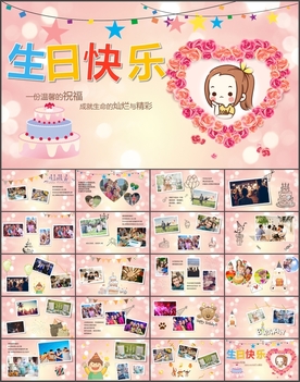 生日宴会大屏相册PPT