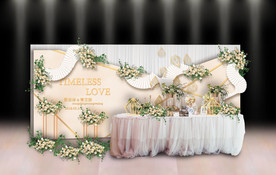 香槟色婚礼甜品区