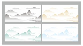水墨山水画效果图设计
