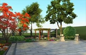 庭院设计3d效果图全模