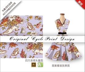 原创手绘鞋子贵族曼陀罗循环图案