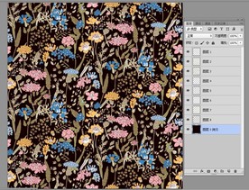 韩版唯美彩绘花卉枝叶无限循环无