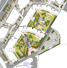 商业综合体景观彩平图PSD