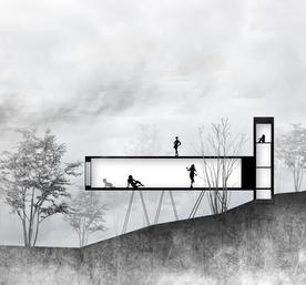 暗黑系建筑剖面图PSD