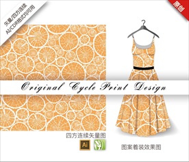 原创抽象树轮单色线条循环图案