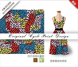 原创抽象手绘色块斑点色块图案