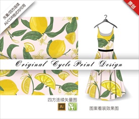 原创手绘线条色块抽象循环图案