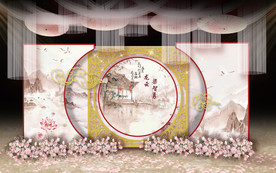 粉色新中式迎宾区