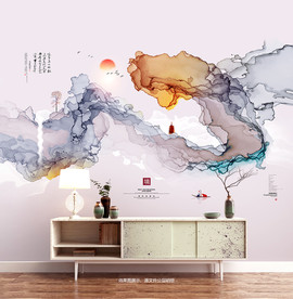 中国风山水画 禅意水墨装饰画