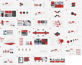 通用红色商务杂志风ppt下载