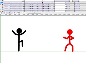 红色黑色火柴人打架15秒动画