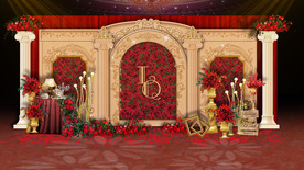 欧式红金色迎宾区