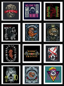 抽象个性动物插画图案