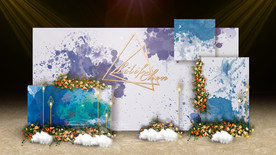 蓝色喷墨迎宾区