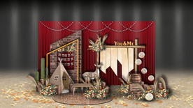 红色波西米亚风迎宾区