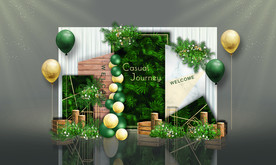 白绿色婚礼迎宾区