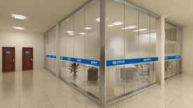 透明玻璃办公环境效果图