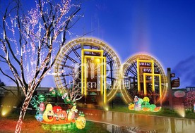 水车夜景亮化效果图