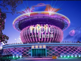 建筑夜景亮化效果图方案