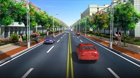 道路效果图 乡村道路 园林道路