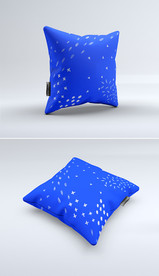 蓝色星空印花图案手绘抱枕