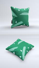 绿色植物印花图案手绘抱枕