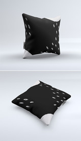 高档黑色北欧印花图案手绘抱枕