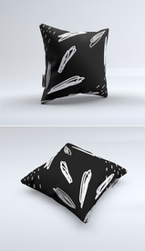 黑色炫酷印花图案手绘抱枕