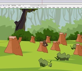 蝴蝶在枯树桩上面飞过10秒动画