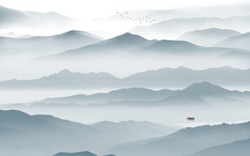 抽象山水画 水墨画 意境山水画