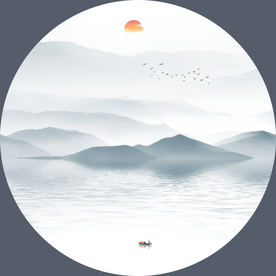 圆形山水
