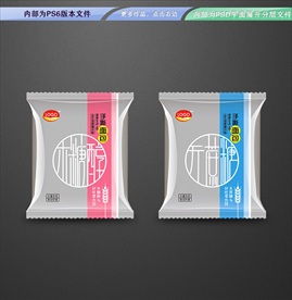 手撕面包包装 平面展开分层文件