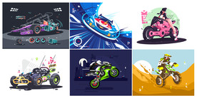 矢量越野竞速插画系列