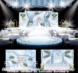 大理石婚礼蓝色婚礼