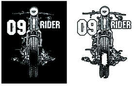 手绘老式摩托车