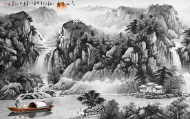 国画PSD分层山水画