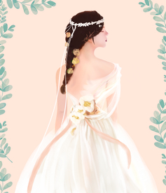 新娘  婚纱  手绘  水彩