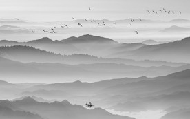 分层中式山水画