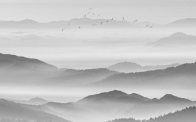 中式山水画合层