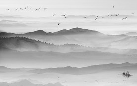 中式TIF分层山水画